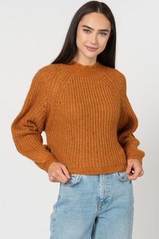 Vila, Pulover cu maneci raglan Evia, maro melange Vila, Pulover cu maneci raglan Evia, maro melange