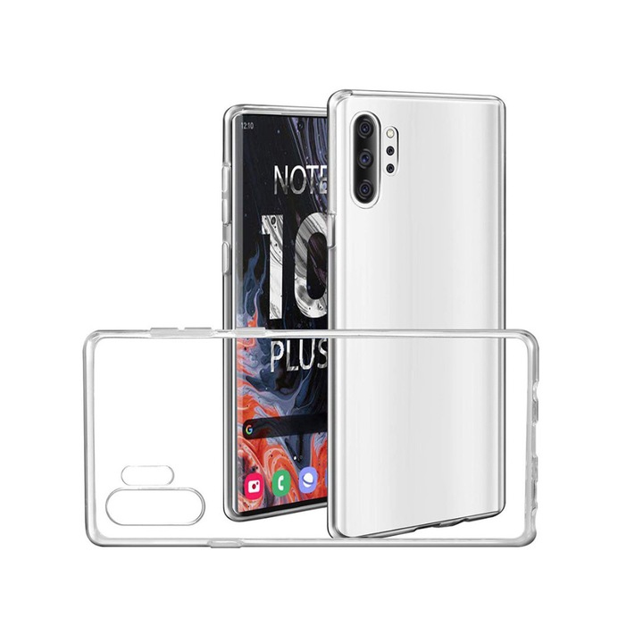 Силиконов Калъф за Samsung Galaxy Note 10 Plus, Висококачествен, Прозрачен