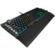 Клавиатура Gaming Corsair K100, RGB подсветка, Механична, Switch optic-mecanic Corsair OPX Rapidfire, Макро и мултимедийни бутони, Алуминиева рамка, Черен
