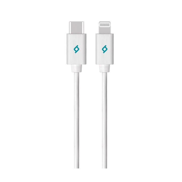 Cablu de date USB-C ttec, Lightning, Tip C, 150cm, Mfi, Alb