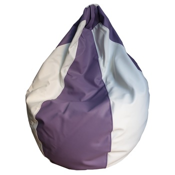 Fotoliu Puf BEAN BAGS, tip para, cu maner, piele ecologica, pentru interior/exterior, Lila/Alb Fotoliu Puf BEAN BAGS, tip para, cu maner, piele ecologica, pentru interior/exterior, Lila/Alb