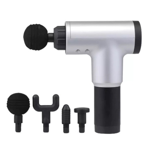 Aparat de masaj Gun Profesional, 4 capete interschimbabile, tip actionare vibratii, 6 trepte viteza, timp operare 3 h, pentru dureri musculare si reumatism ® Selling Depot