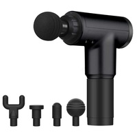 aparat de masaj gun profesional 4 capete interschimbabile tip actionare vibratii 6 trepte viteza autonomie acumulator timp operare 3 h pentru dureri musculare si reumatism negru imagen 33_0_
0