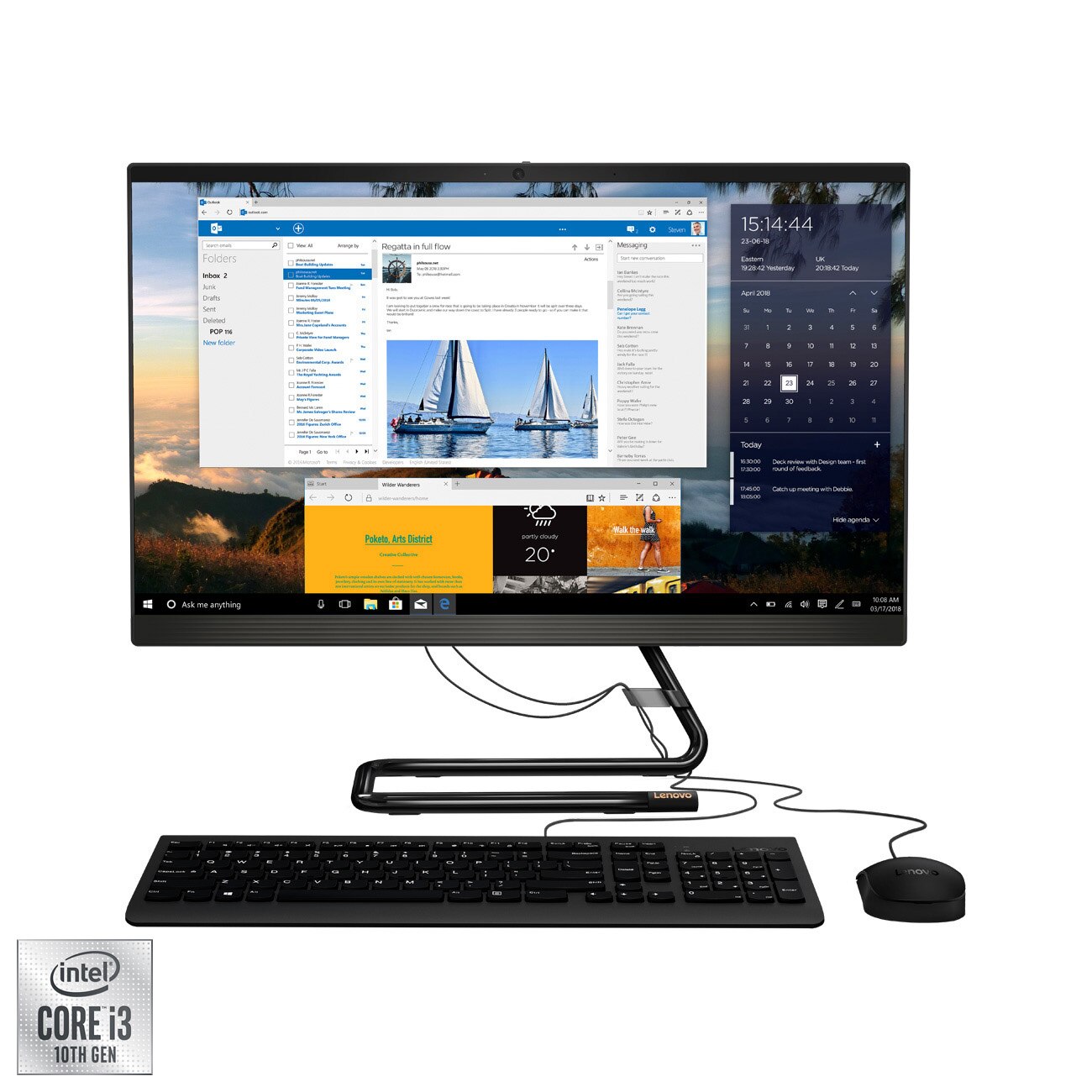 Sistem All-in-One Lenovo IdeaCentre 3 24IMB05 cu procesor Intel