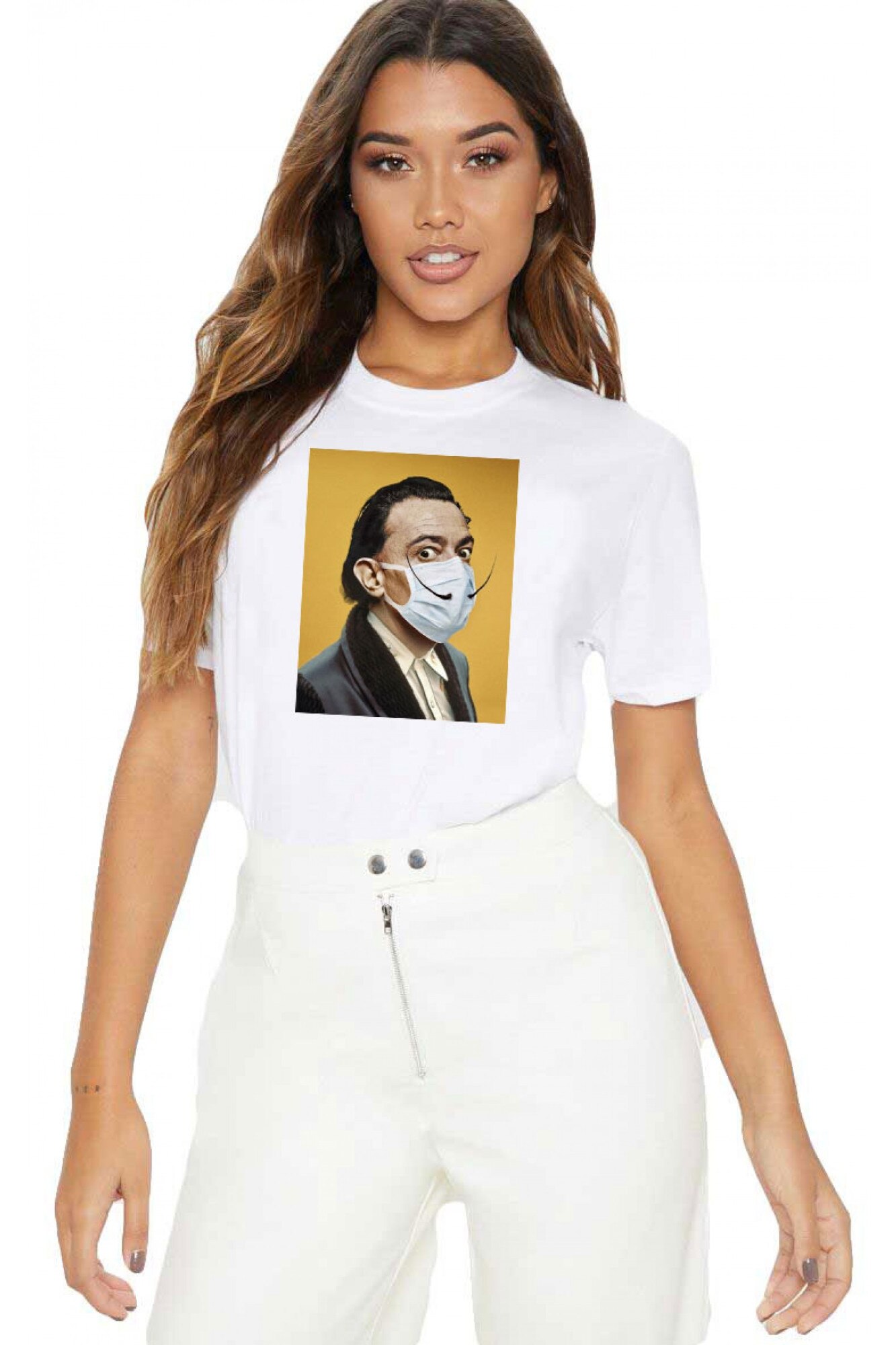 Tricou dama alb - Dali in Pandemie