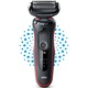Самобръсначка Braun Series 5 51-R1000s Wet&Dry, AutoSense,Easy Clean, Easy Click, 3 бръснещи елемента, Червен/Черен