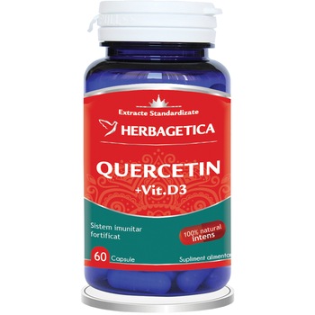 Supliment Alimentar Quercetin + Vitamina D3 Herbagetica, 60 capsule Supliment Alimentar Quercetin + Vitamina D3 Herbagetica, 60 capsule