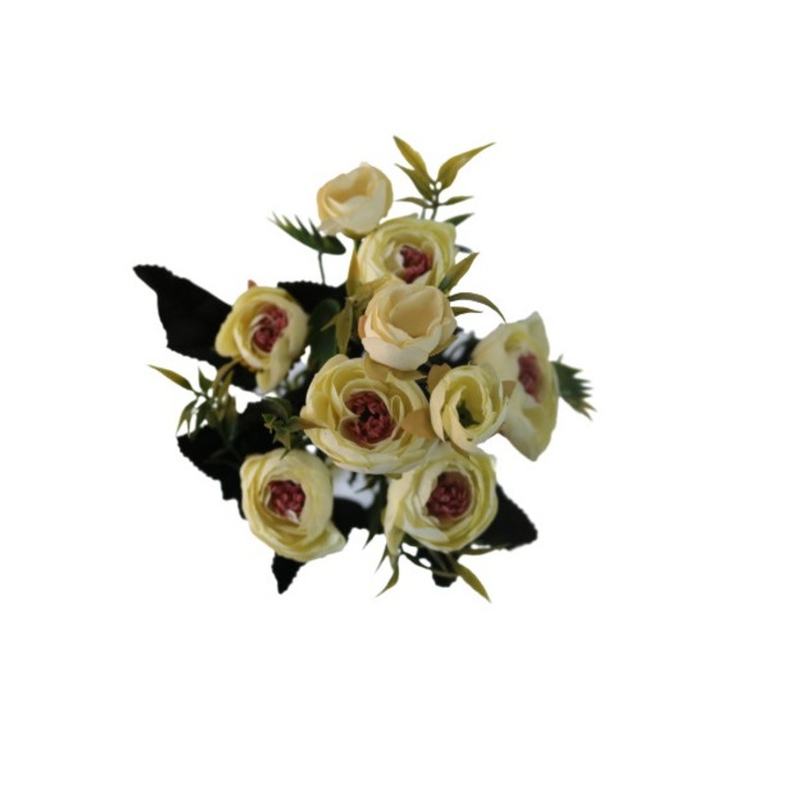 Buchet mini ranunculus, crem, 35 cm