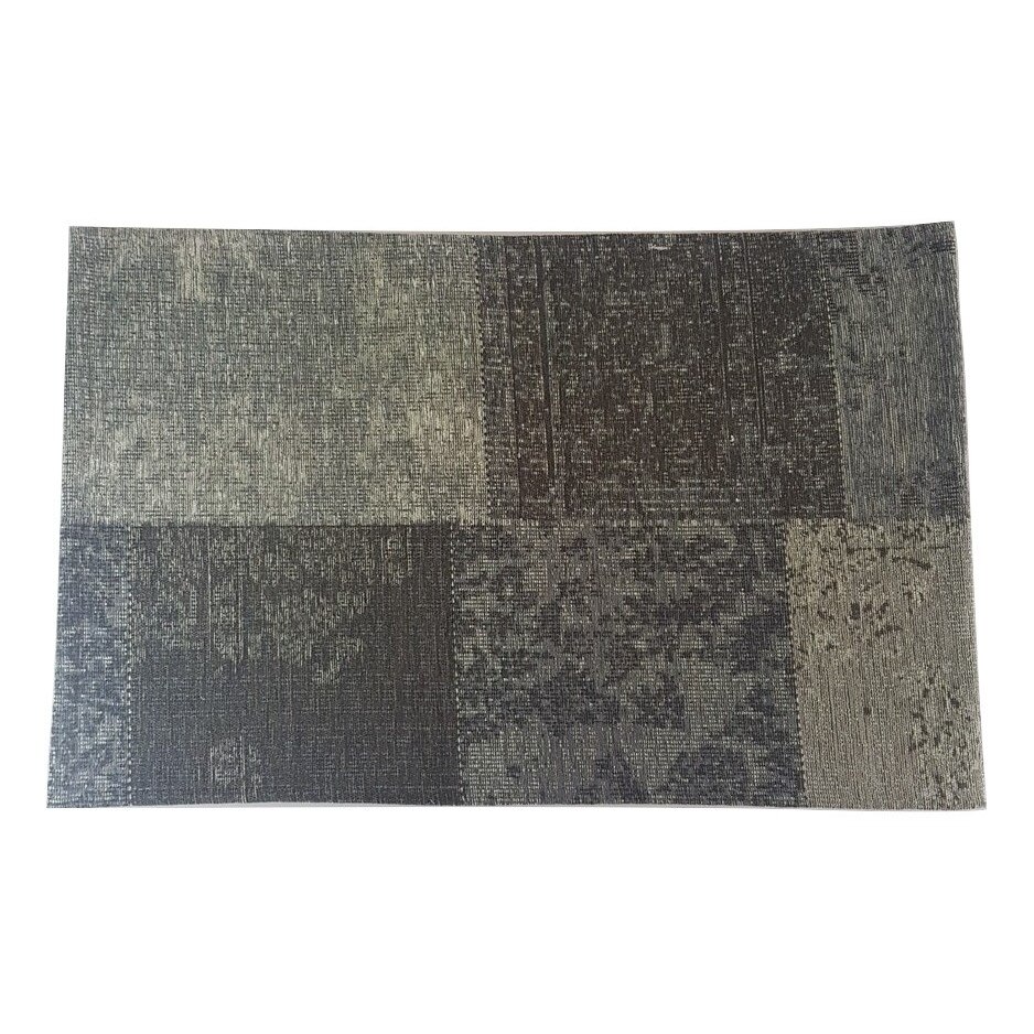 Covor Art, Design Abstract, Poliester, Antiderapant 50x80, Gri/Gri deschis