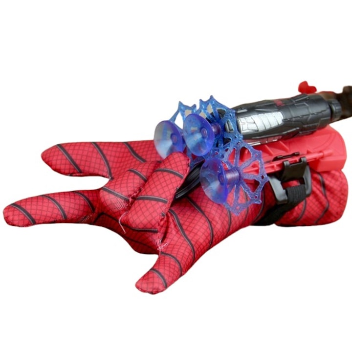 Детска ръкавица Spiderman със стрелички с вендузи Ideallstore, червена, универсален размер