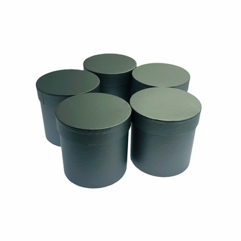 Set Atelier 5 cutii decorative cu capac pentru aranjamente si cadouri, Carton, 12 cm, Verde militar Set Atelier 5 cutii decorative cu capac pentru aranjamente si cadouri, Carton, 12 cm, Verde militar