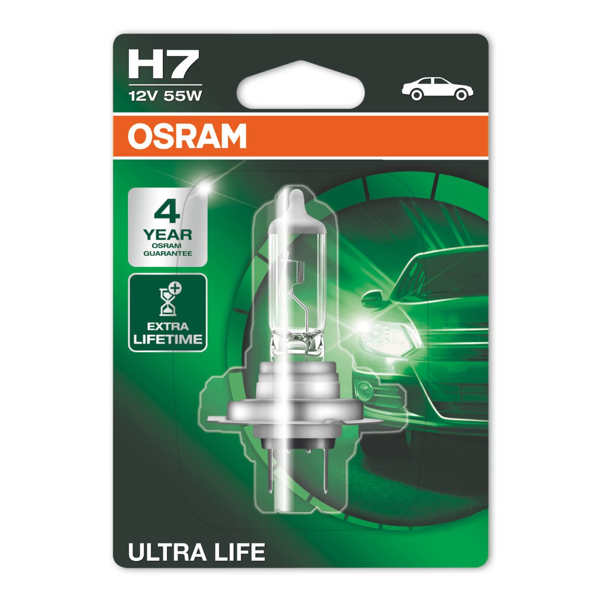 Bec auto halogen OSRAM 12V Ultralife H7 PX26d 1 buc
