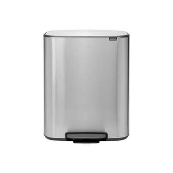 Cos de gunoi Brabantia Bo Pedal, 2x30L, Otel inoxidabil, Argintiu Cos de gunoi Brabantia Bo Pedal, 2x30L, Otel inoxidabil, Argintiu