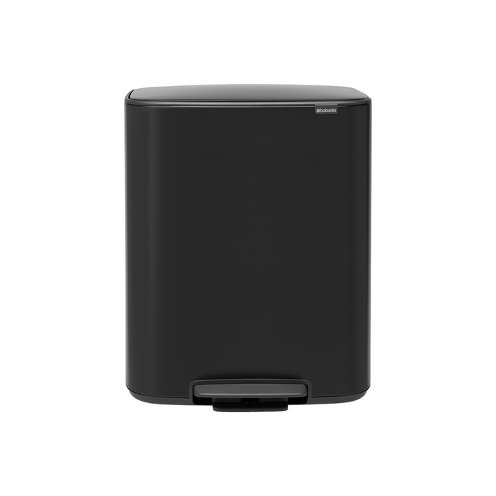Кош за смет Brabantia Bo Pedal 2x30L, Matt Black, Черен