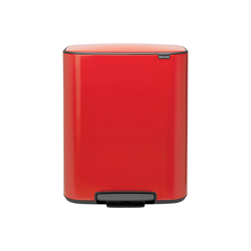 Cos de gunoi Brabantia Bo Pedal, 60L, Otel inoxidabil, Rosu