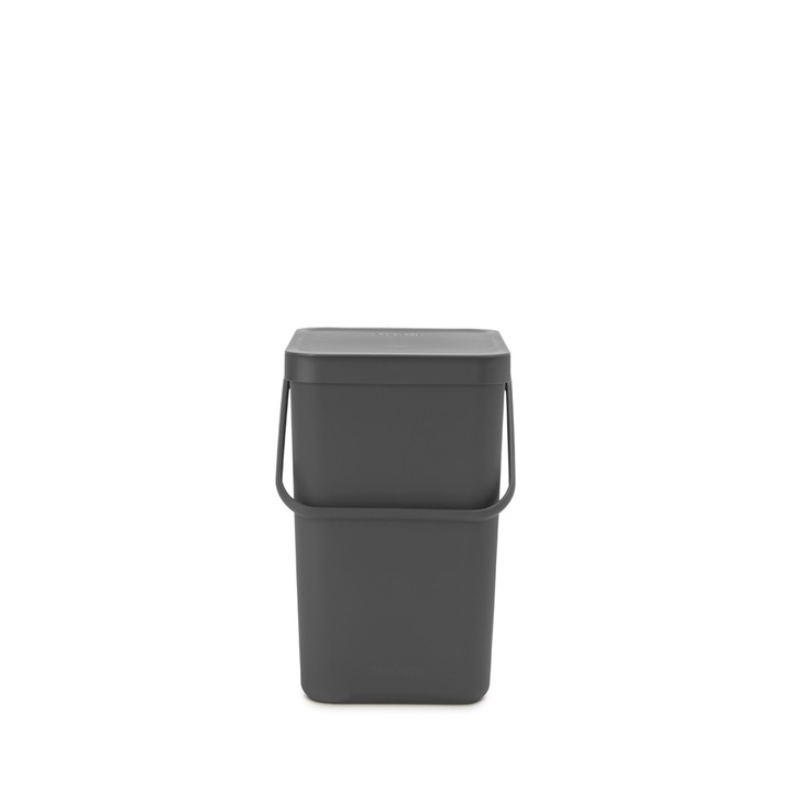 Кош за разделно събиране на боклук Brabantia Sort&Go 1003237, 25 л, Дръжка, Възможност за стенен монтаж, Тъмносив
