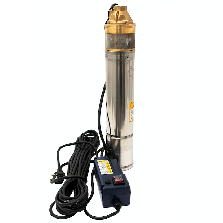 Pompa apa submersibila 4SKM-150, 1100W, 45 l/min, 100m, 6 bar, Corp Inox, Bobinaj 100% Cupru
