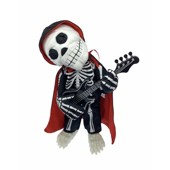 Schelete decorativ Atelier cu chitara, Textil, cu sunet si lumini, Alb/Negru/Rosu, 45cm Schelete decorativ Atelier cu chitara, Textil, cu sunet si lumini, Alb/Negru/Rosu, 45cm