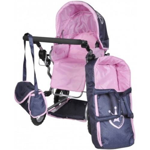 Carucior 2 in 1 pentru papusi Salsa Denim Crown