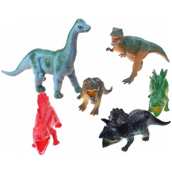 Set 6 figurine dinozauri din cauciuc Set 6 figurine dinozauri din cauciuc