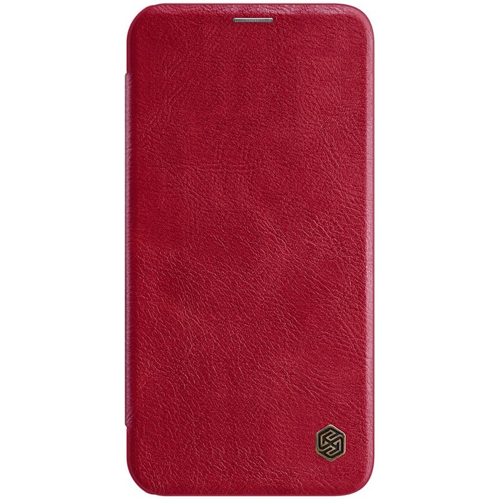 Кейс за iPhone 12 mini, Nillkin QIN Leather Case, червен