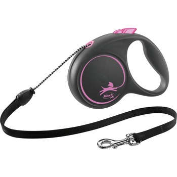 Lesa Flexi Black Design Retractabila Snur M 5 m/20 kg Roz 12266 Lesa Flexi Black Design Retractabila Snur M 5 m/20 kg Roz 12266