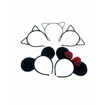 Set Atelier 5 bentite pentru petrecere cu urechi de pisica si Minnie Mouse Set Atelier 5 bentite pentru petrecere cu urechi de pisica si Minnie Mouse