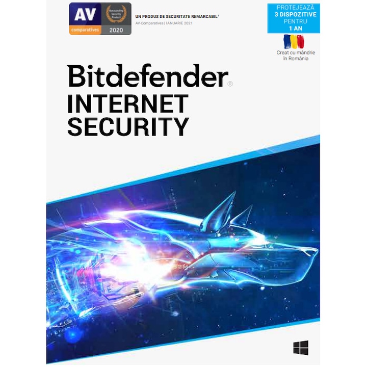 Bitdefender Internet Security, 1 an, 3 dispozitive, licenta retail