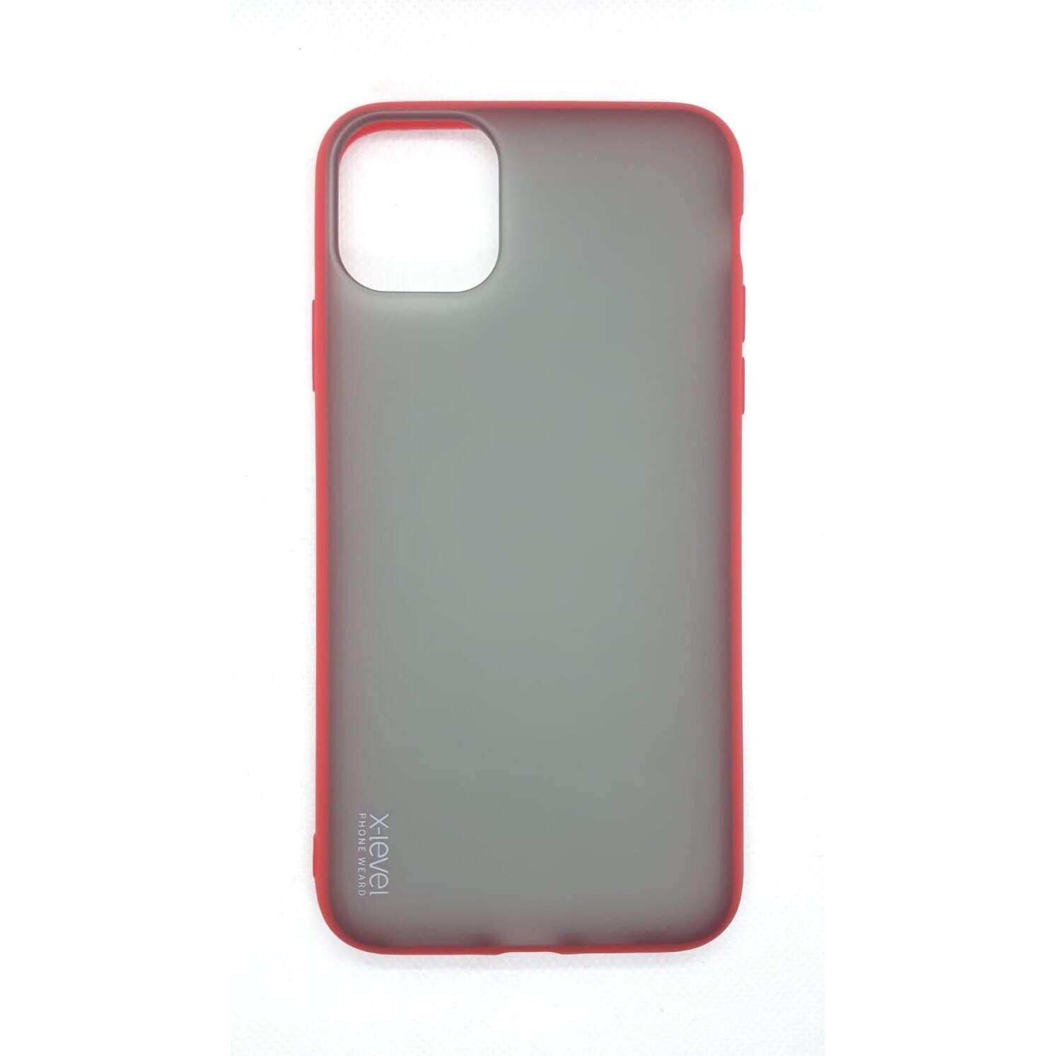Set Husa protectie pentru iPhone 11, din TPU, Ultra Slim, Negru mat cu margini rosii si folie protectie ecran, Joyshell