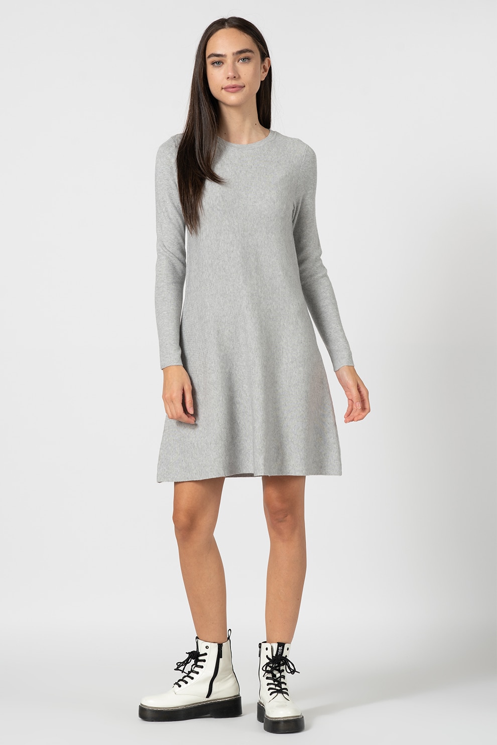 Vero Moda, Rochie evazata din jerseu Nancy, Gri deschis melange, XL