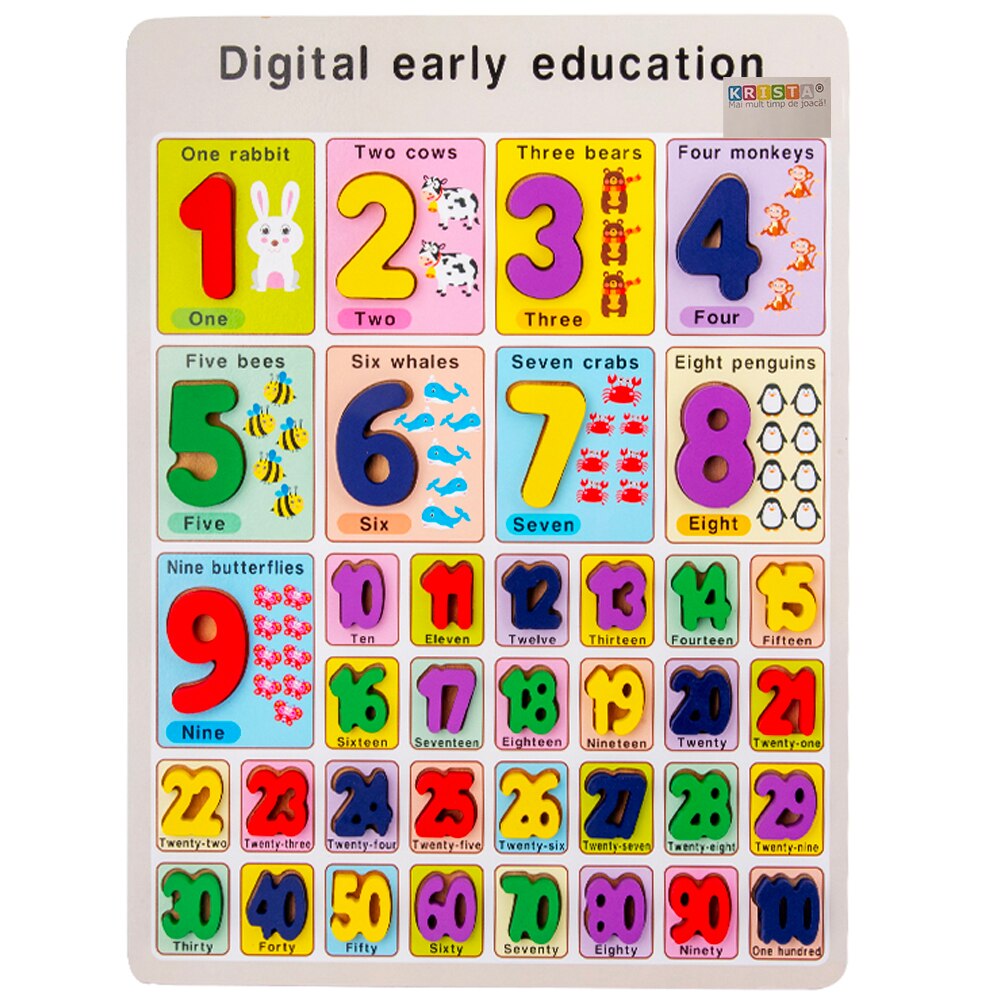 Puzzle incastru 3D numerele de la 1 - 100 - Krista®