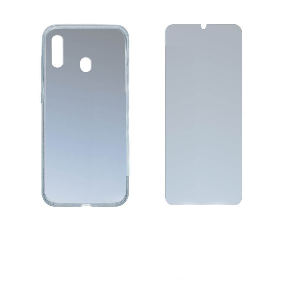 Husa din silicon subtire si protectie din sticla pentru Samsung Galaxy A20E, 4smarts 360°, transparent