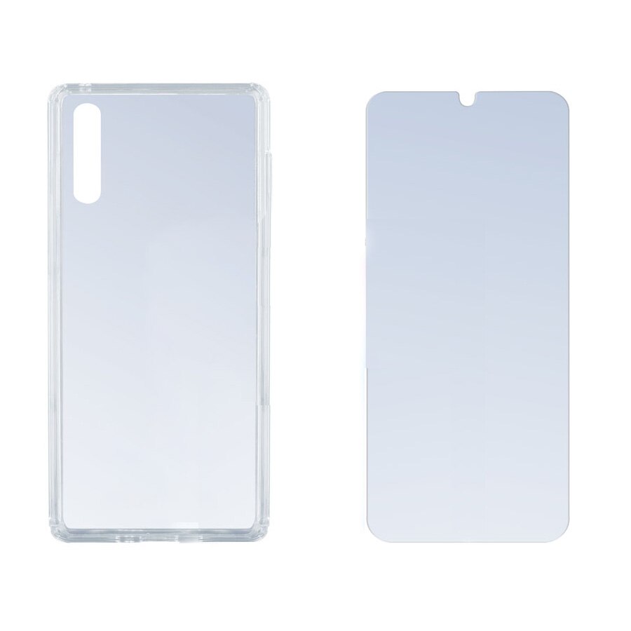 Husa subtire din silicon si protectie din sticla pentru Samsung Galaxy A30s, 4smarts 360 Protection, transparent