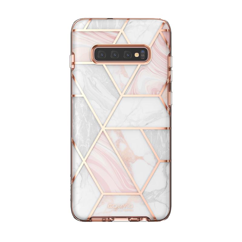 Husa premium compatibila cu Samsung Galaxy S10 Plus din silicon moale, design extravagant, i-Blason, roz