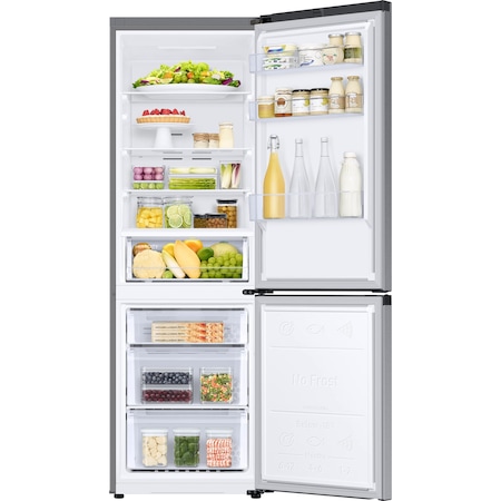 Combina frigorifica Samsung RB34T670DSA/EF, 344 l, No Frost, Compresor Digital Inverter, All around coooling, H 185 cm, Clasa D, Metal Graphite