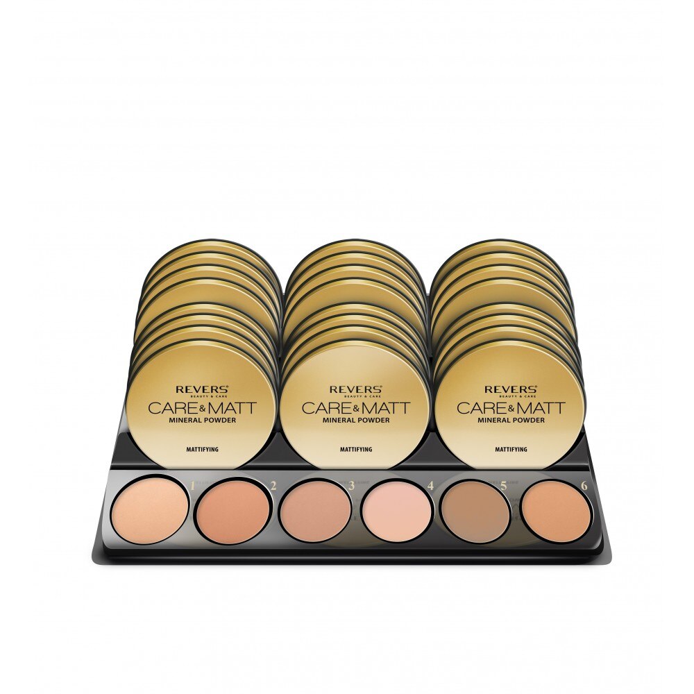 Pudra compacta pentru fata, Care & Matt, Revers, Set 24+4testere, Femei