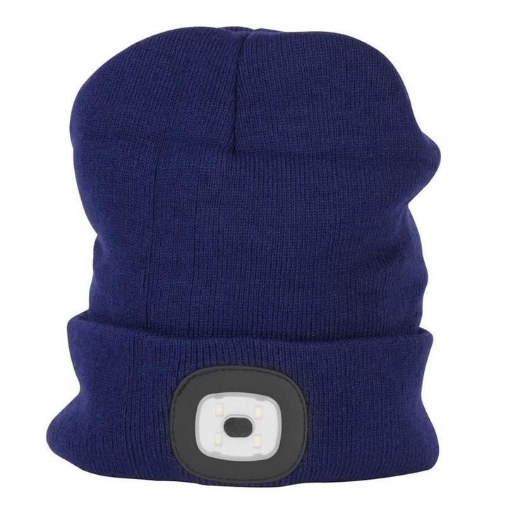 Újratölthető led sapka, Strend Pro Blue, unisex, univerzális méret, USB, 4xSMD, Li-Ion