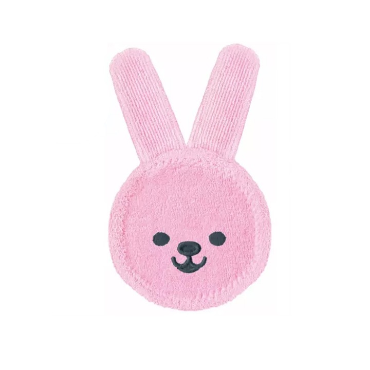 Manusa pentru masajul si curatarea gingiilor MAM Oral Care Rabbit 705663, Roz