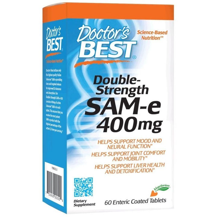 Supliment alimentar Doctor's Best SAM-e 400, Double-Strength, 60 comprimate