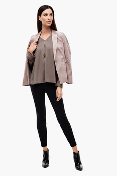 s.Oliver, Bluza lejera cu terminatie asimetrica, Taupe s.Oliver, Bluza lejera cu terminatie asimetrica, Taupe