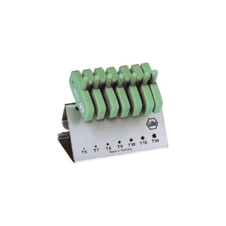 Wiha Torx csavarhúzó kulcsmarkolattal/zászlómarkolattal készlet T6-20 állvánnyal