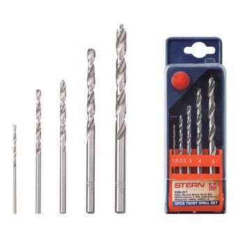 Set 5 burghie pentru metal 1.5/2.5/3/4/5mm Stern Austria DS-01, material HSS, H501-4 Set 5 burghie pentru metal 1.5/2.5/3/4/5mm Stern Austria DS-01, material HSS, H501-4
