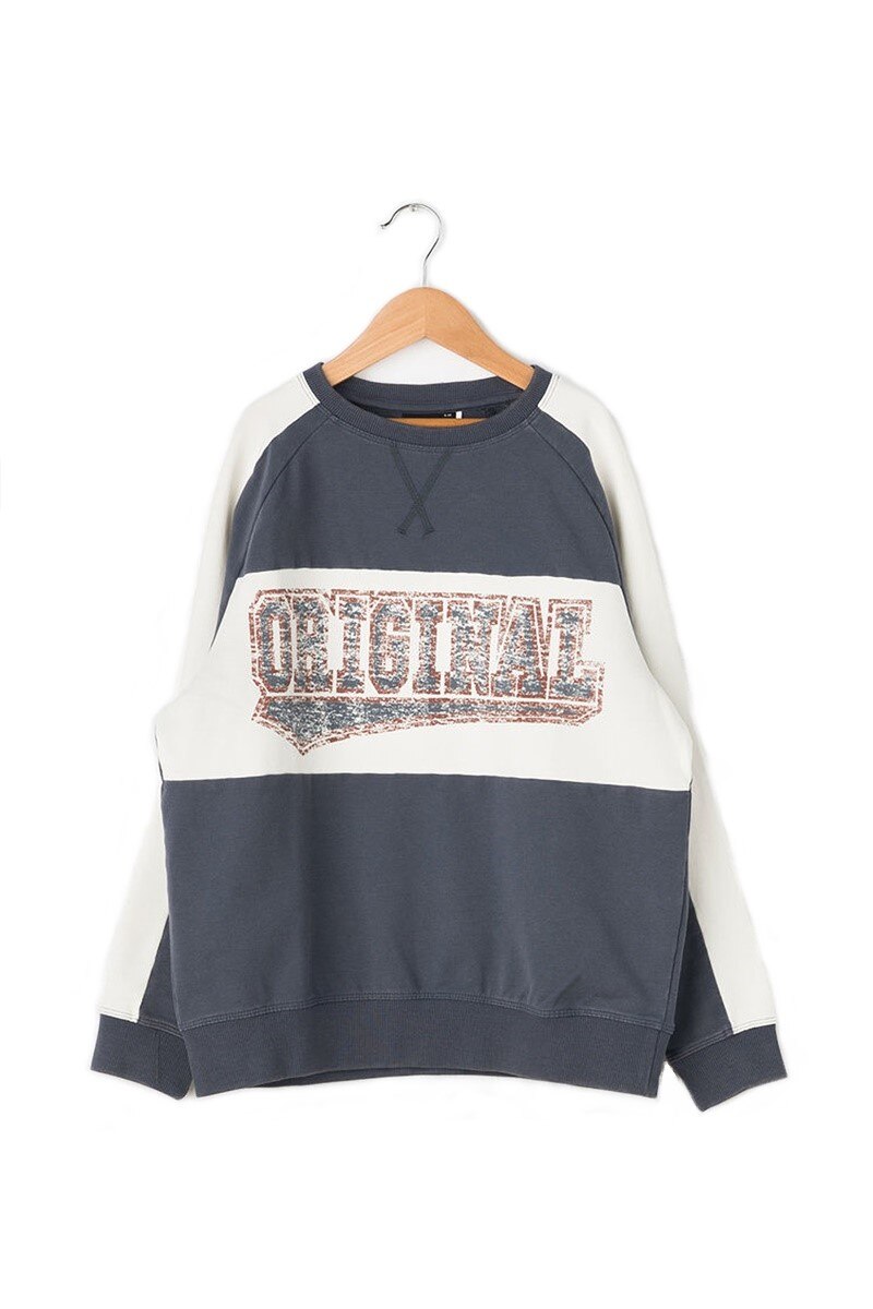 Bluza baieti Original Grey Melange, Gri, Name it, Marimea M 46-48 EU