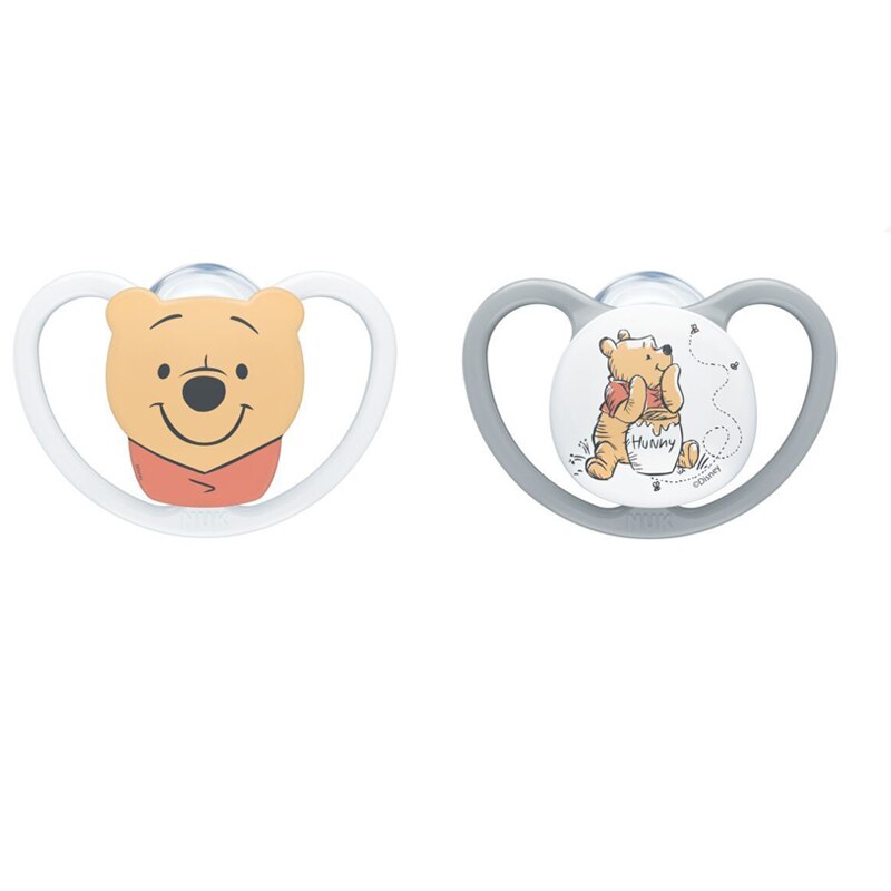 Set 2 suzete ortodontice din silicon Nuk Space 730567, Gri 0-6 luni