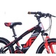 Go Kart Beiduofu 20" Go Kart kerékpár, Tárcsafék, 21 sebesség, 7-10 éves gyermekek számára, Fekete / piros
