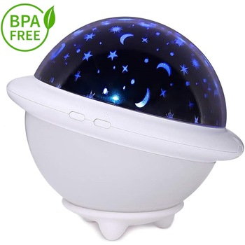 Lampa de veghe OZN portabila cu LEDuri pentru copii, cu proiector, 3 culori, lumina reglabila, 3 filme de proiectie, USB si baterii, alb Lampa de veghe OZN portabila cu LEDuri pentru copii, cu proiector, 3 culori, lumina reglabila, 3 filme de proiectie, USB si baterii, alb
