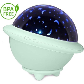 Lampa de veghe OZN portabila cu LEDuri pentru copii Ideas4Comfort, cu proiector, 3 culori, lumina reglabila, 3 filme de proiectie, USB si baterii, verde Lampa de veghe OZN portabila cu LEDuri pentru copii Ideas4Comfort, cu proiector, 3 culori, lumina reglabila, 3 filme de proiectie, USB si baterii, verde