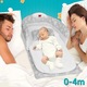Hordozható és összecsukható kiságy 0-4 hónapos babáknak, fényekkel és hangokkal, szürke - Krista®