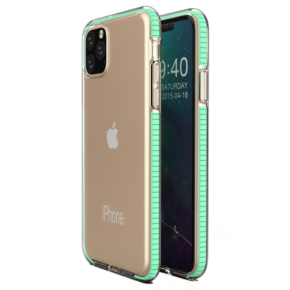 Husa de protectie pentru iPhone 11 Pro, Hurtel, TPU, Transparent/Verde