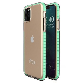 Husa de protectie pentru iPhone 11 Pro, Hurtel, TPU, Transparent/Verde Husa de protectie pentru iPhone 11 Pro, Hurtel, TPU, Transparent/Verde